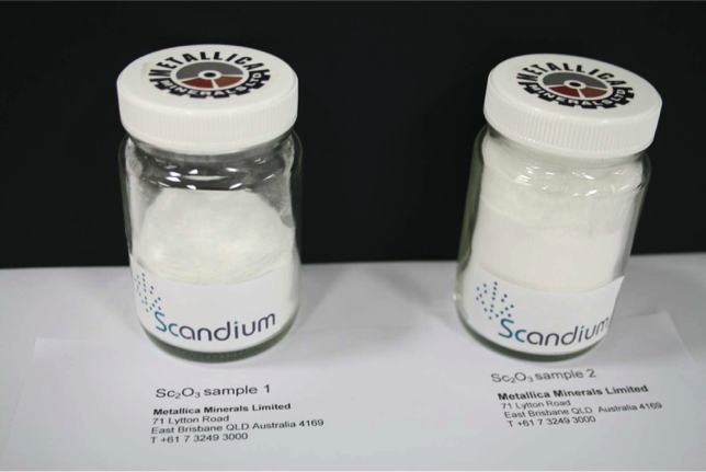 Scandium oxide produced by Core Resources for Metallica Minerals